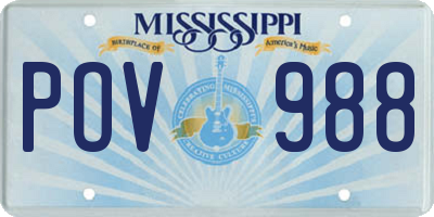 MS license plate POV988