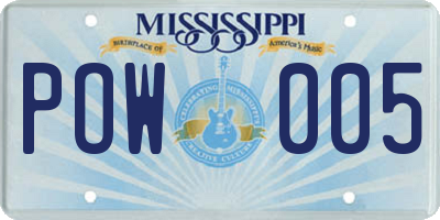 MS license plate POW005