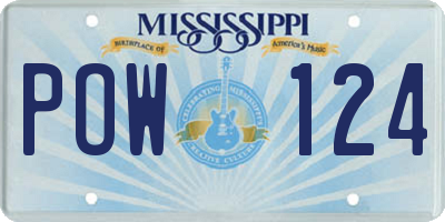 MS license plate POW124
