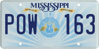 MS license plate POW163