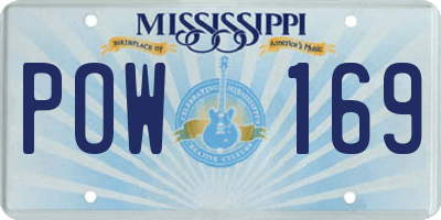 MS license plate POW169