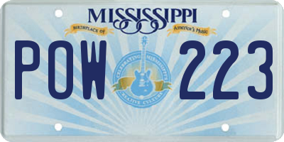 MS license plate POW223