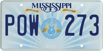 MS license plate POW273