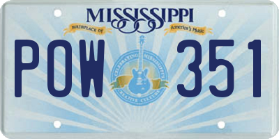 MS license plate POW351