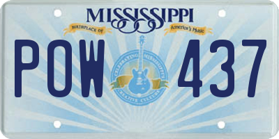 MS license plate POW437