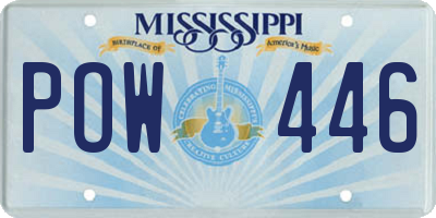 MS license plate POW446