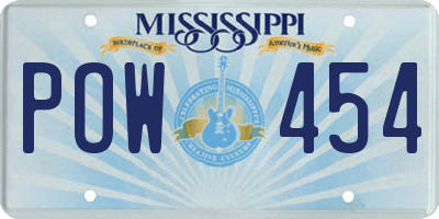 MS license plate POW454