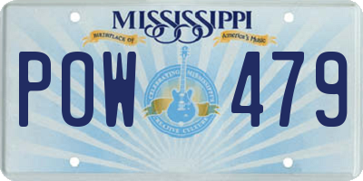 MS license plate POW479