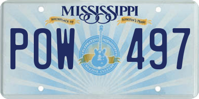 MS license plate POW497