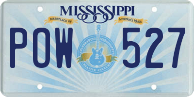 MS license plate POW527