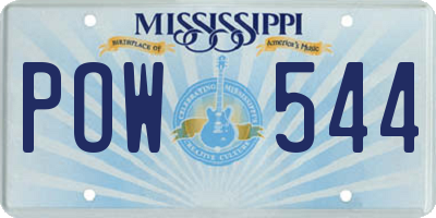 MS license plate POW544