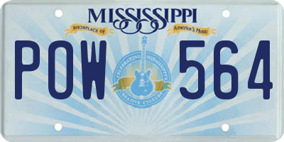 MS license plate POW564