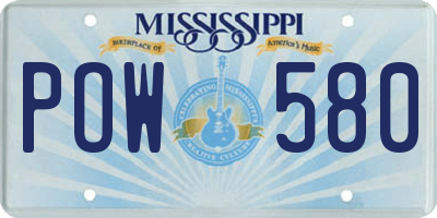 MS license plate POW580