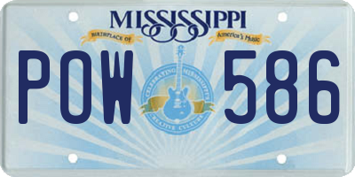 MS license plate POW586