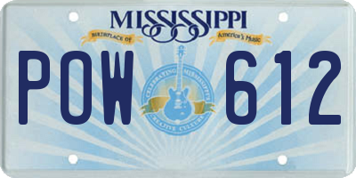 MS license plate POW612