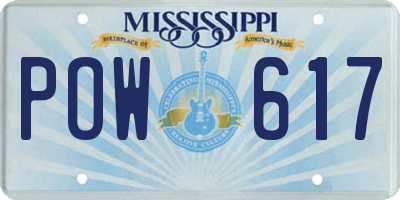 MS license plate POW617