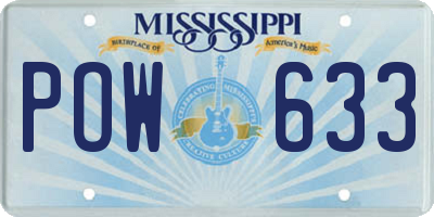MS license plate POW633