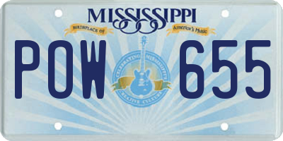 MS license plate POW655