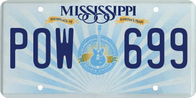 MS license plate POW699