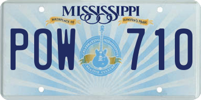 MS license plate POW710
