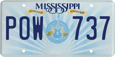 MS license plate POW737