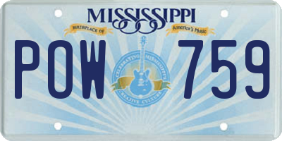 MS license plate POW759
