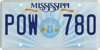MS license plate POW780
