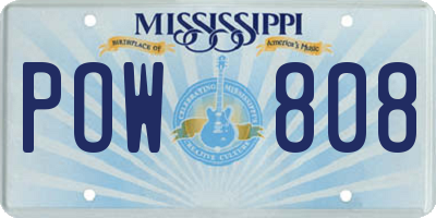 MS license plate POW808