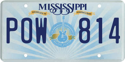 MS license plate POW814