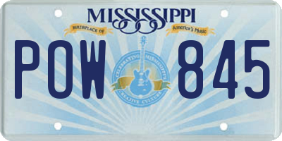 MS license plate POW845