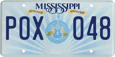 MS license plate POX048
