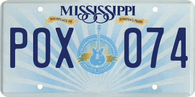 MS license plate POX074