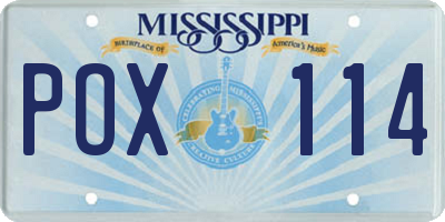 MS license plate POX114