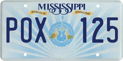 MS license plate POX125