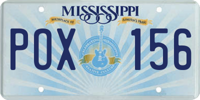 MS license plate POX156