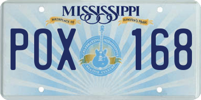 MS license plate POX168