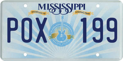 MS license plate POX199