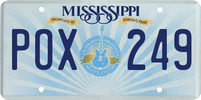 MS license plate POX249