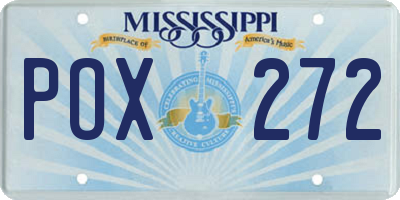 MS license plate POX272