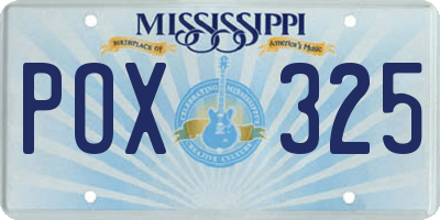 MS license plate POX325