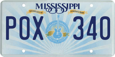 MS license plate POX340