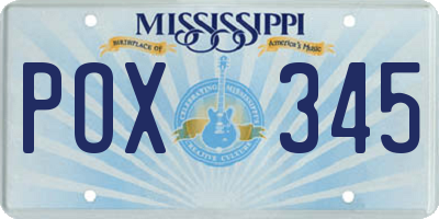 MS license plate POX345