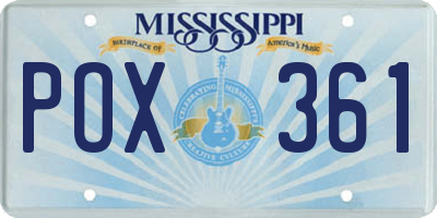 MS license plate POX361