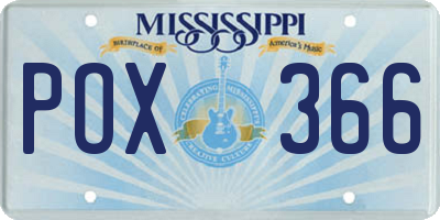 MS license plate POX366