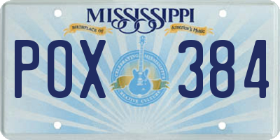 MS license plate POX384