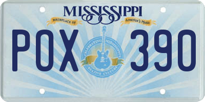 MS license plate POX390