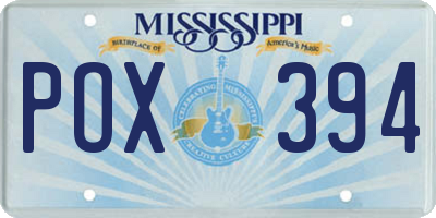 MS license plate POX394
