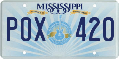 MS license plate POX420