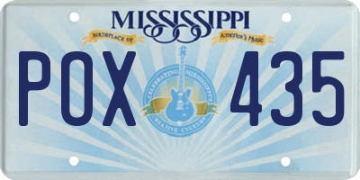 MS license plate POX435