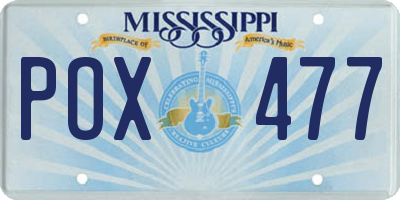 MS license plate POX477